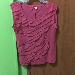 Coral ruffly tank top